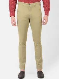 Turtle Men Beige Tapered Fit Trousers