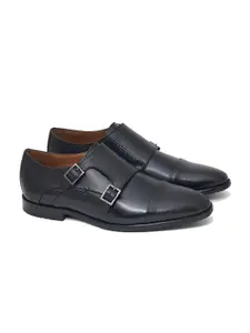 Ruosh Men Black Solid Monk Shoes