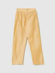 max Boys Gold-Colored Solid Lounge Pants