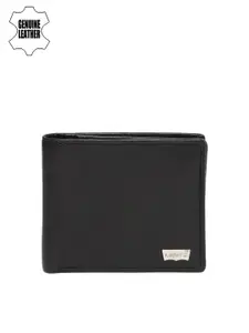 Levis Men Black Solid Two Fold Genuine Leather Wallet