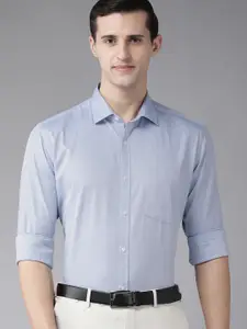 Park Avenue Men Blue Solid Pure Cotton Slim Fit Formal Shirt