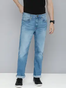 Flying Machine Men Blue Bruce Bootcut Heavy Fade Stretchable Jeans
