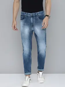 Flying Machine Men Blue Slash Slim Tapered Fit Mid-Rise Heavy Fade Stretchable Jeans