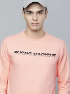Flying Machine Men Brand Logo Print Knitted Sweatshirt