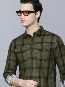Flying Machine Men Slim Fit Checked Pure Cotton Casual Shirt