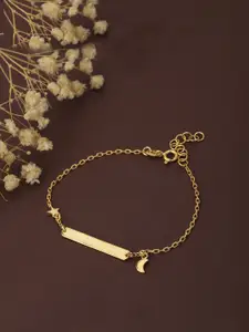 Carlton London Women Gold-Plated Brass Charm Bracelet