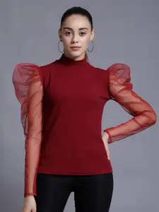 ROOPWATI FASHION Maroon Crepe Top