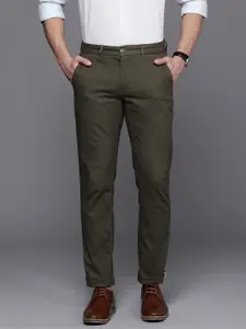 Louis Philippe Sport Men Olive Green Slim Fit Chinos