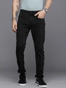 Louis Philippe Jeans Men Black Slim Fit Mid-Rise Stretchable Jeans