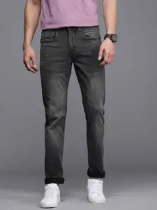 Louis Philippe Jeans Men Grey Slim Fit Low-Rise Light Fade Stretchable Jeans