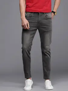 Louis Philippe Jeans Men Grey Slim Smart Fit Low-Rise Light Fade Stretchable Jeans