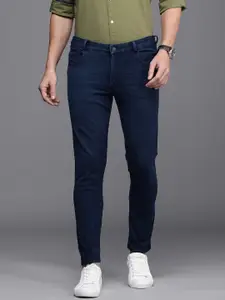 Louis Philippe Jeans Men Navy Blue Slim Tapered Fit Low-Rise Stretchable Jeans