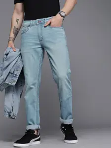 Louis Philippe Jeans Men Blue Slim Fit Mid-Rise Light Fade Stretchable Jeans