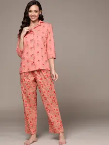 Anubhutee Women Coral Printed Night suit