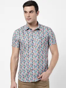 AD By Arvind Men Multicoloured Slim Fit Floral Printed Casual Shirt