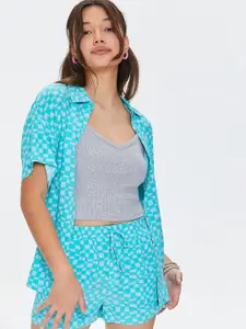 FOREVER 21 Women Green Floral Printed Casual Shirt