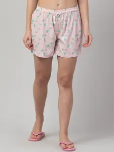 Hive91 Women Pink Floral Printed Shorts