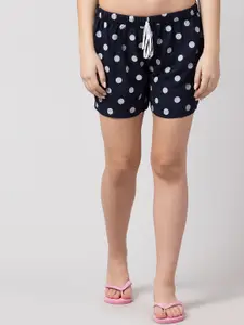 Hive91 Women Blue Printed Shorts