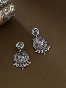 kashwini Silver-Toned Contemporary Studs Earrings