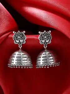 kashwini Silver-Toned Contemporary Jhumkas Earrings