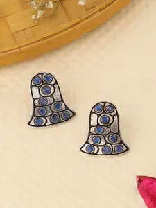 kashwini Silver-Toned Contemporary Studs Earrings