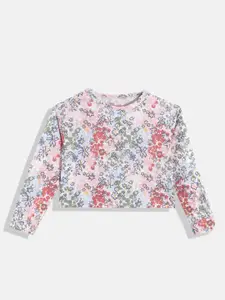 Macy's Epic Threads Girls White & Pink Ditsy Floral Printed T-shirt