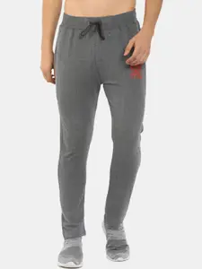 V-Mart Men Grey Solid Cotton Track Pants