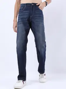 HIGHLANDER Men Blue Straight Fit Low Distress Light Fade Stretchable Jeans