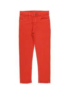 High Star Girls Red Slim Fit Stretchable Jeans