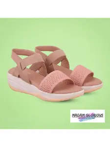 madam glorious Women Peach-Coloured Comfort Heels