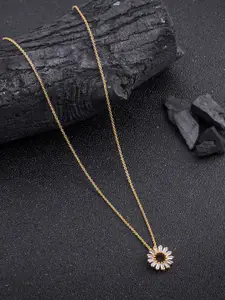 Brandsoon one gram gold plated crystal Round Necklace