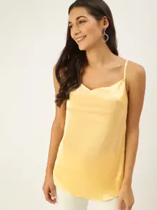 FOREVER 21 Yellow Solid Sleeveless Top