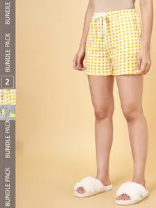 Dreamz by Pantaloons Women Multicoloured Checked Printed Lounge shorts