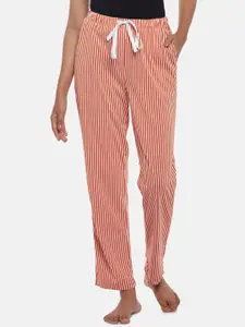Dreamz by Pantaloons Women Red & White Striped Cotton Lounge Pants