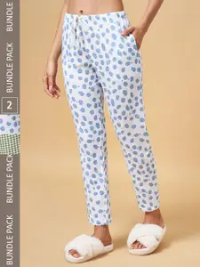 Dreamz by Pantaloons Women Pack of 2 Printed Pure Cotton Lounge Pants