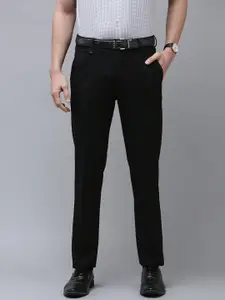 Van Heusen Men Black Slim Fit Formal Trousers