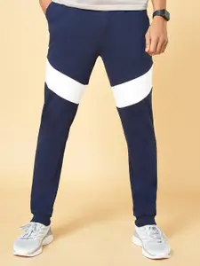 Ajile by Pantaloons Men Navy Blue & White Colorblocked Joggers