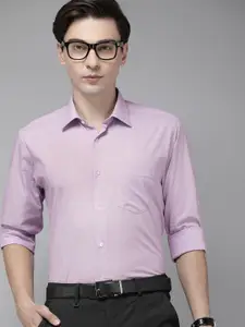 Van Heusen Men Purple Solid Custom Fit Pure Cotton Formal Shirt