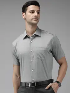 Van Heusen Men Grey Custom Fit Pure Cotton Formal Shirt