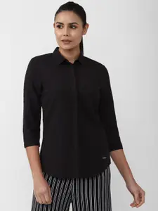 Van Heusen Woman Women Black Casual Shirt