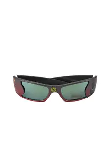 Marvel Boys Green Lens & Gunmetal-Toned Sports Sunglasses with Polarised and UV Protected Lens