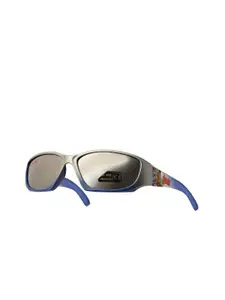 Marvel Boys Grey Lens & Silver-Toned Rectangle Sunglasses with Polarised and UV Protected Lens