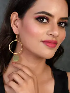 Silvermerc Designs Women Designs Gold-Toned Circular Drop Earrings
