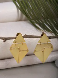 Berserk Gold-Toned Geometric Gold-Plated Drop Earrings