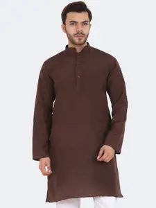 Latest Chikan Garments Men Brown White Romance Kurta