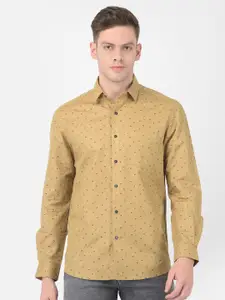 Turtle Men Khaki Printed Semiformal Shirt