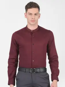 Turtle Men Maroon Slim Fit Semiformal Shirt