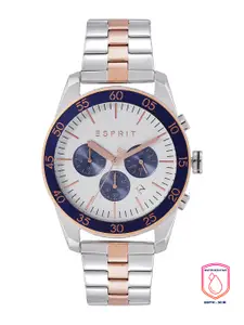 ESPRIT Men Silver-Toned Dial & Multicoloured Bracelet Style Analogue Watch ES1G204M0105