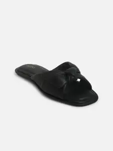 ALDO Women Open toe Casual Black Textured Flats
