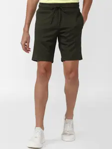 Peter England Casuals Men Olive Green Slim Fit Shorts